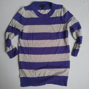 J Crew XXS merino Tippi sweater purple stripes